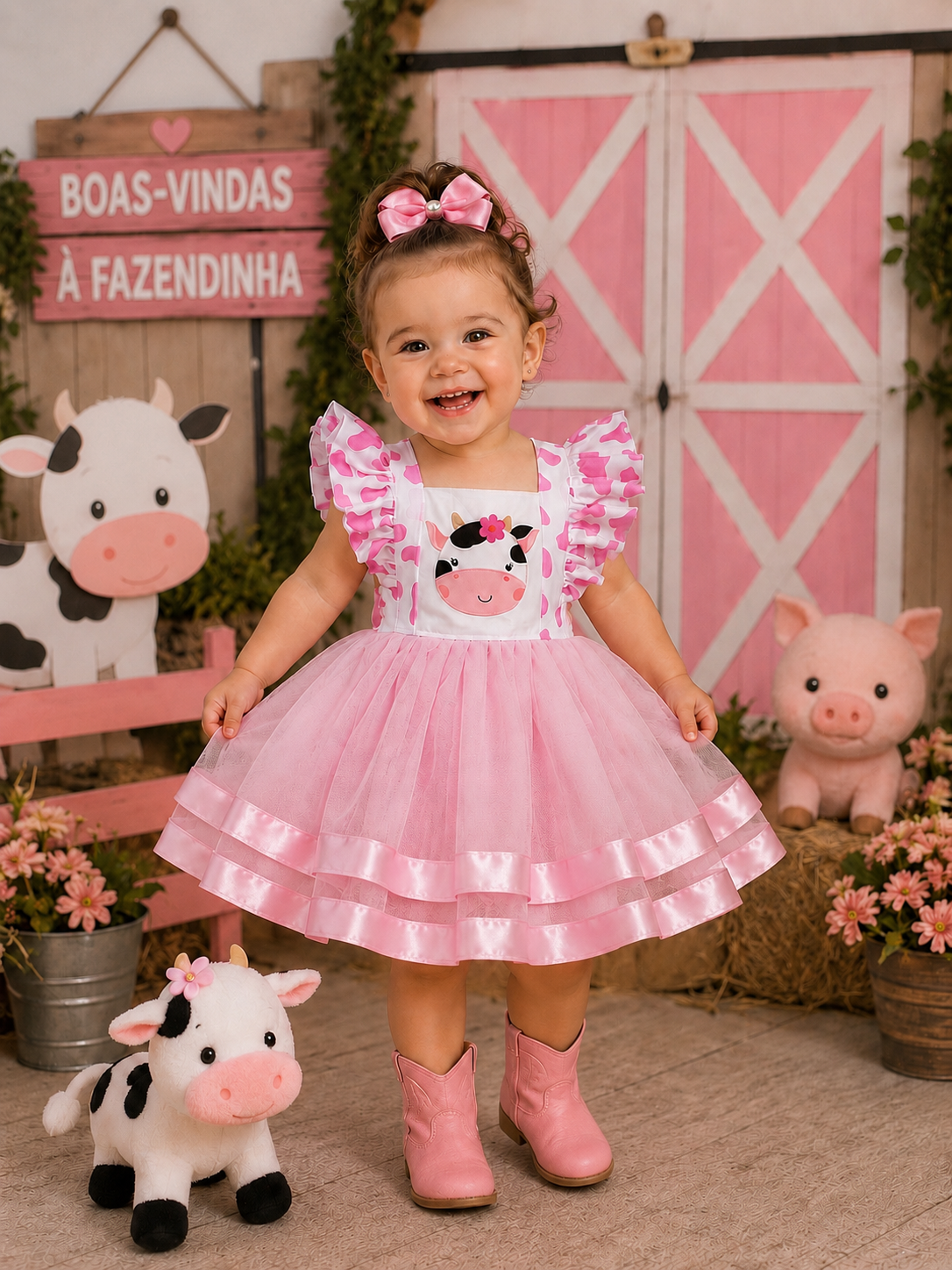 Romper vestido fazendinha