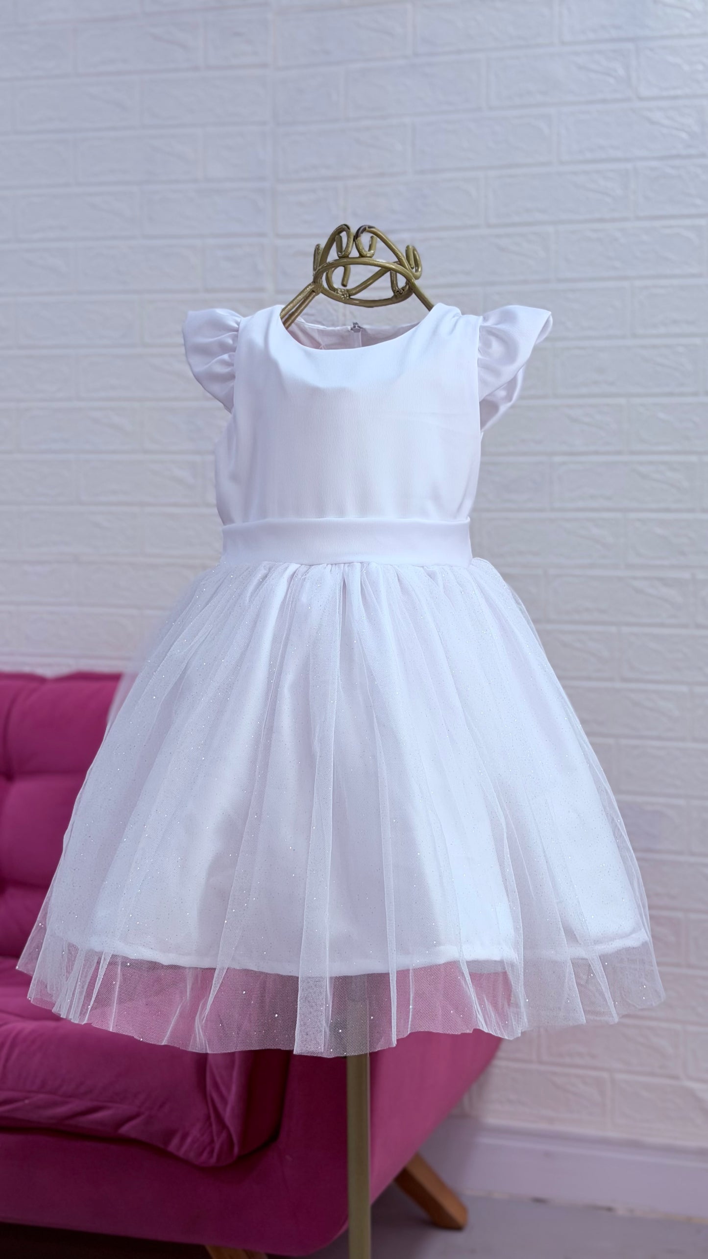 Vestido branco dama batizado