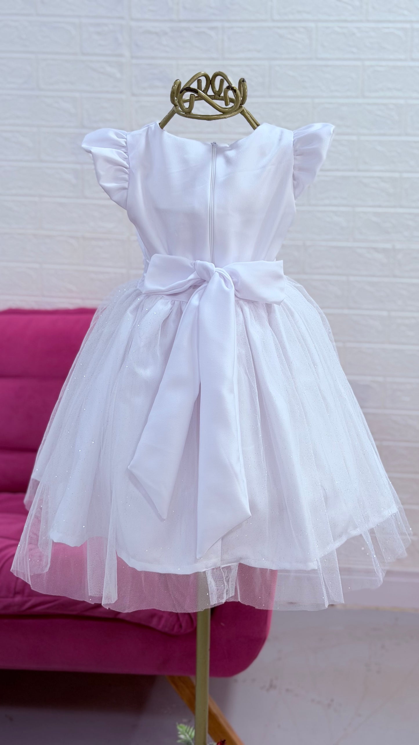 Vestido branco dama batizado