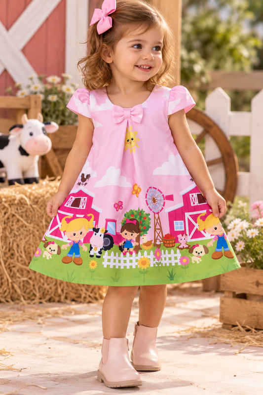 Vestido Fazendinha Rosa