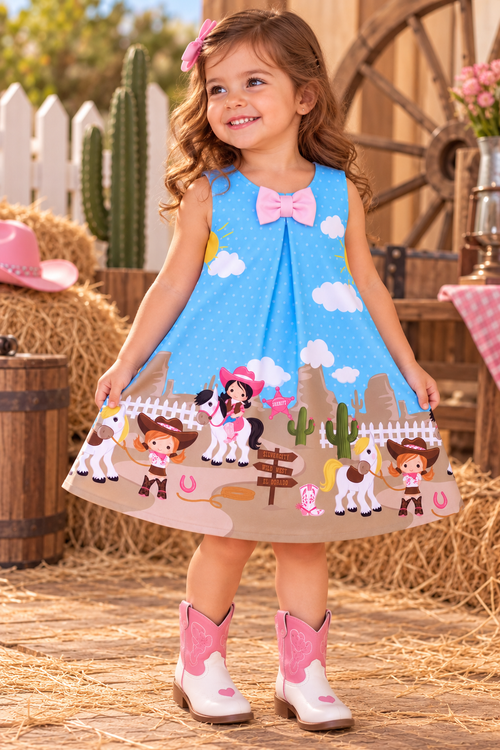 Vestido Fazendinha Rosa country